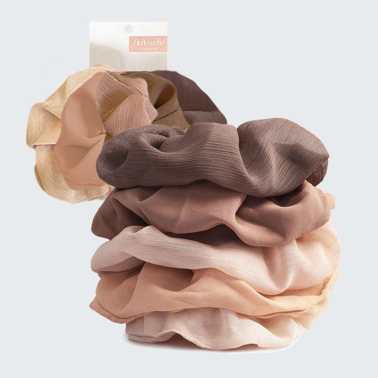 Crepe Scrunchies in Terracotta