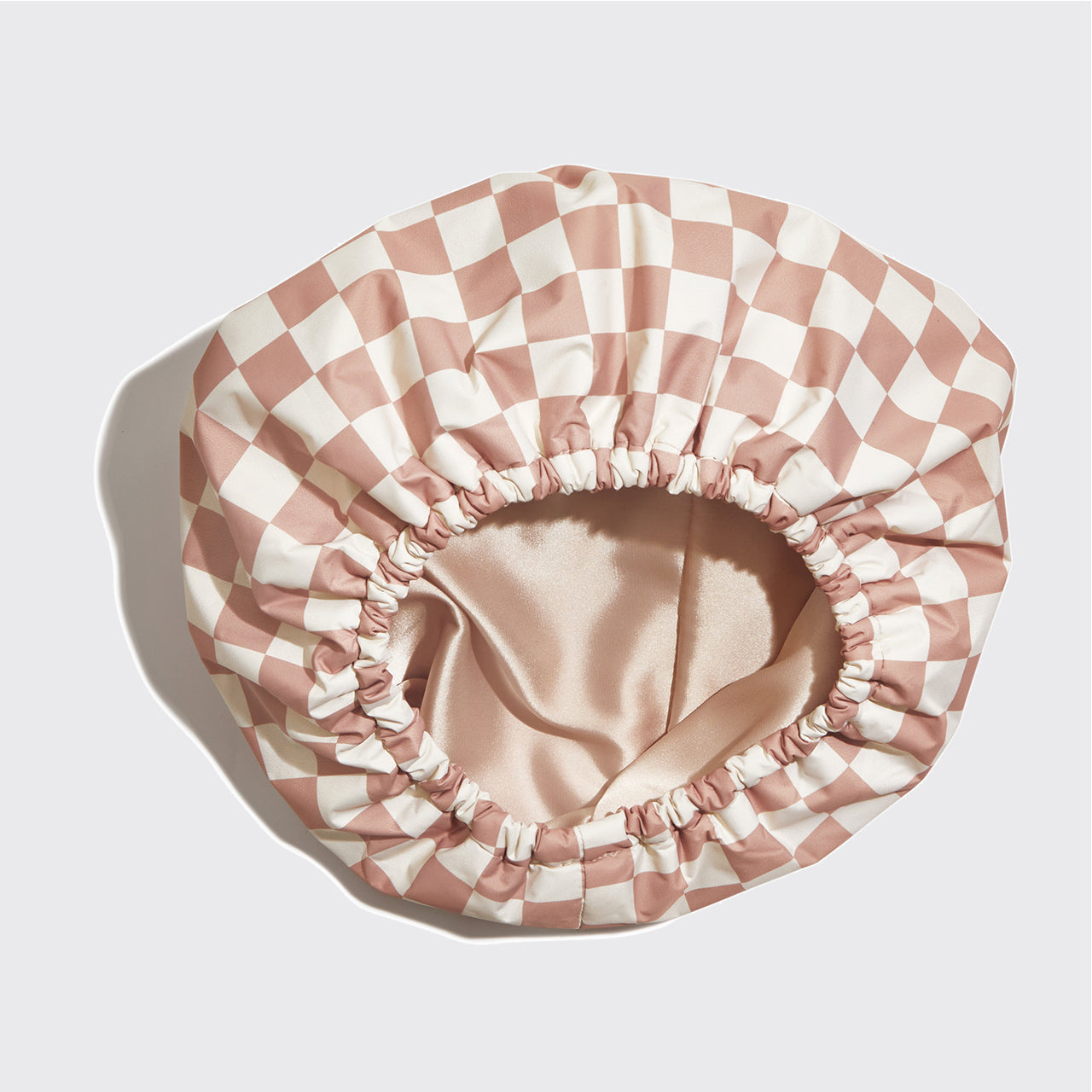 Satin Lined Flexi Shower Cap + Blush Oversized Satin Bonnet Bundle