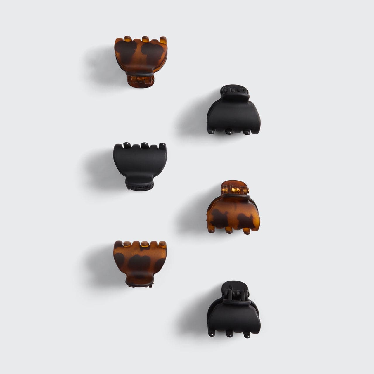 Black &amp; Tort Claw Clips 6pc Set - X-Small
