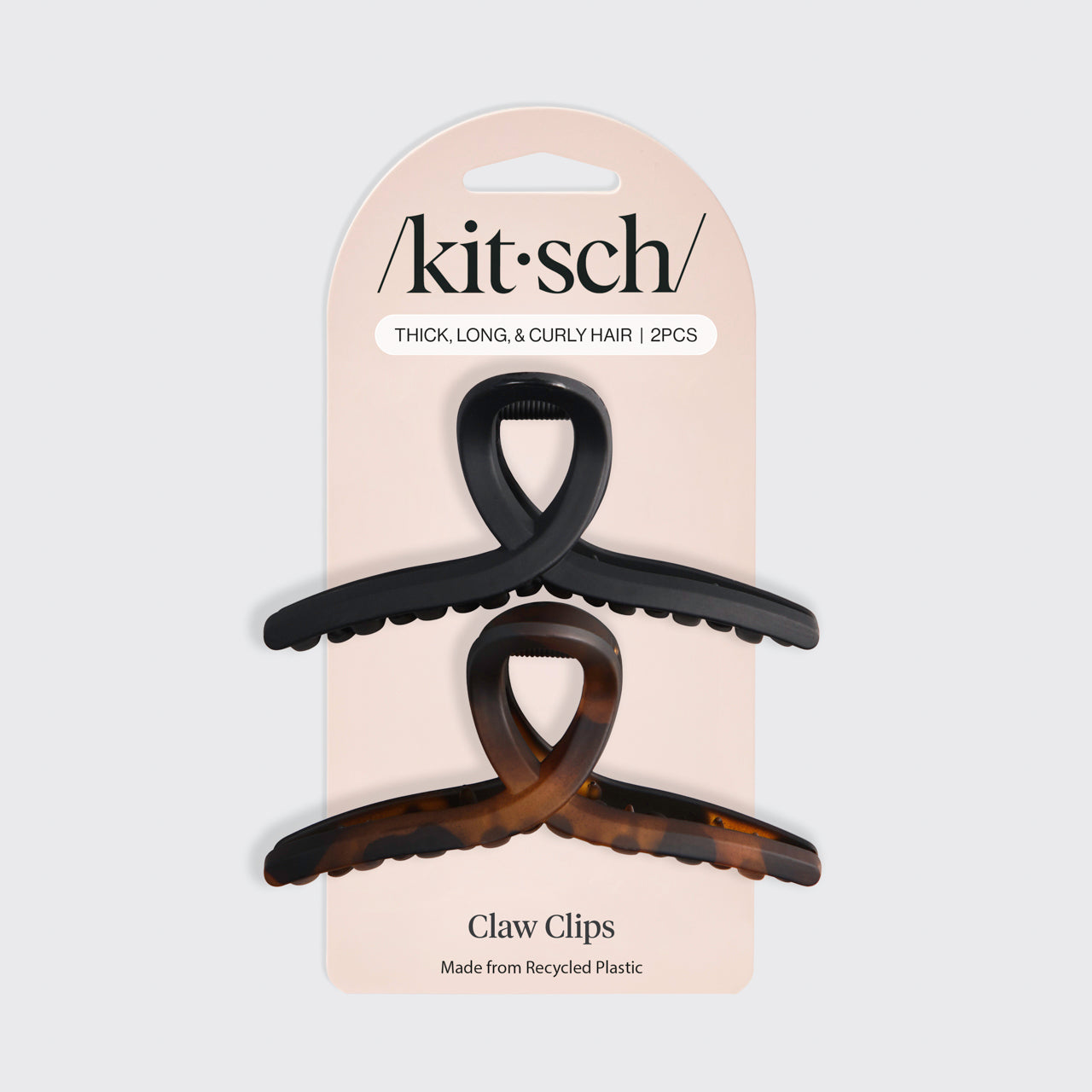 Black &amp; Tort Loop Claw Clips 2pc Set - Large