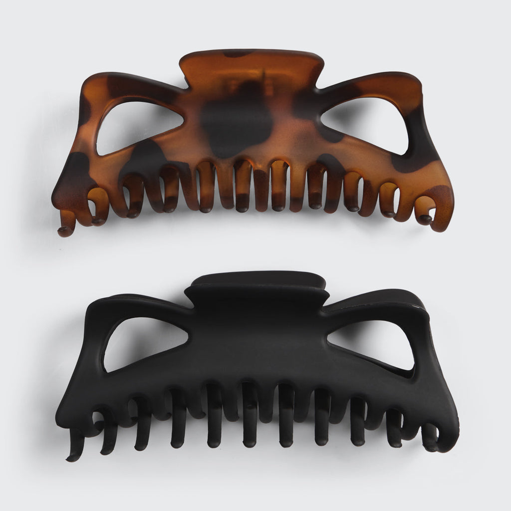 Black &amp; Tort Classic Claw Clips 2pc Set - Jumbo