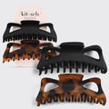 Black &amp; Tort Classic Claw Clips 2pc Set - Jumbo