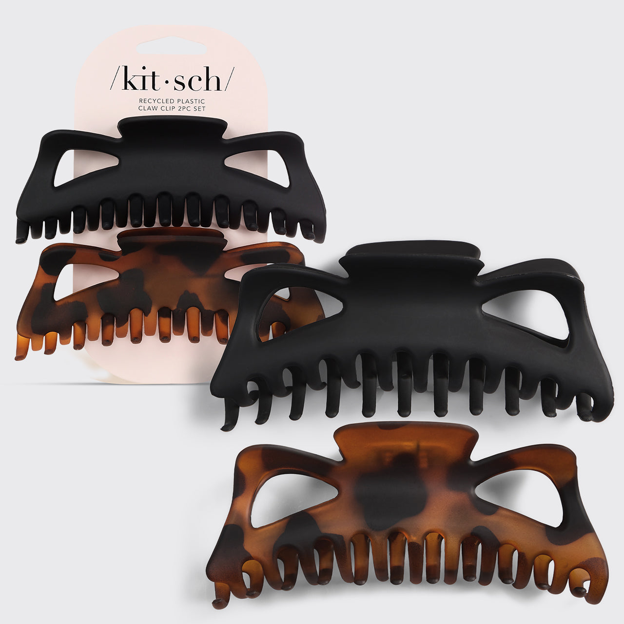 Black &amp; Tort Classic Claw Clips 2pc Set - Jumbo
