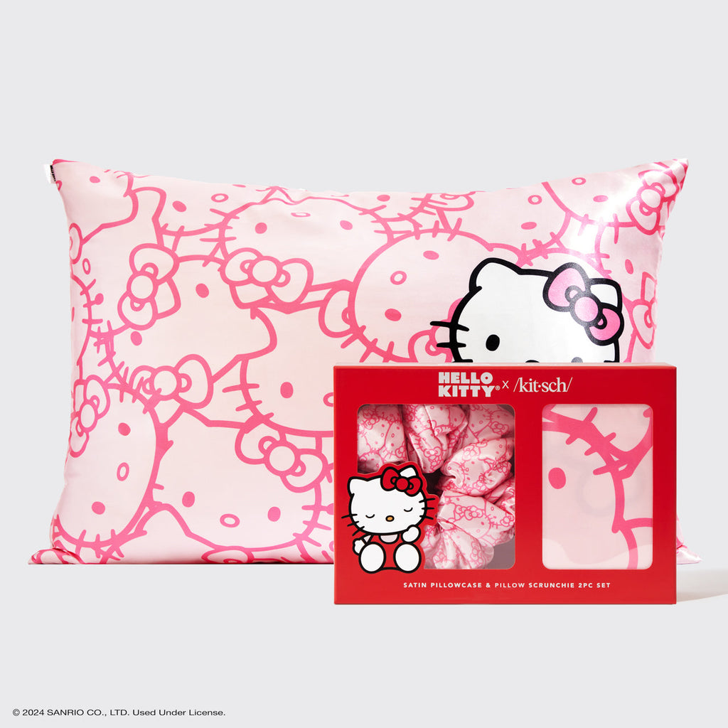 Hello Kitty x Kitsch Satin Pillowcase &amp; Pillow Scrunchie 2pc Set