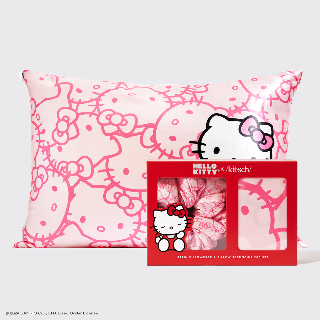 Hello Kitty x Kitsch Satin Pillowcase &amp; Pillow Scrunchie 2pc Set