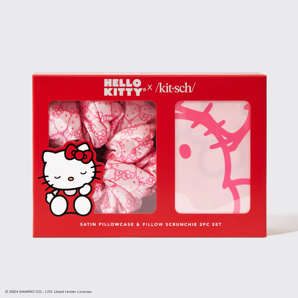Hello Kitty x Kitsch Satin Pillowcase &amp; Pillow Scrunchie 2pc Set