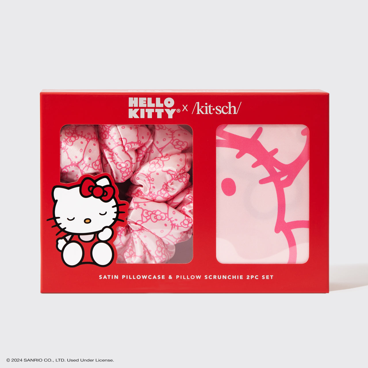 Hello Kitty x Kitsch Satin Pillowcase &amp; Pillow Scrunchie 2pc Set