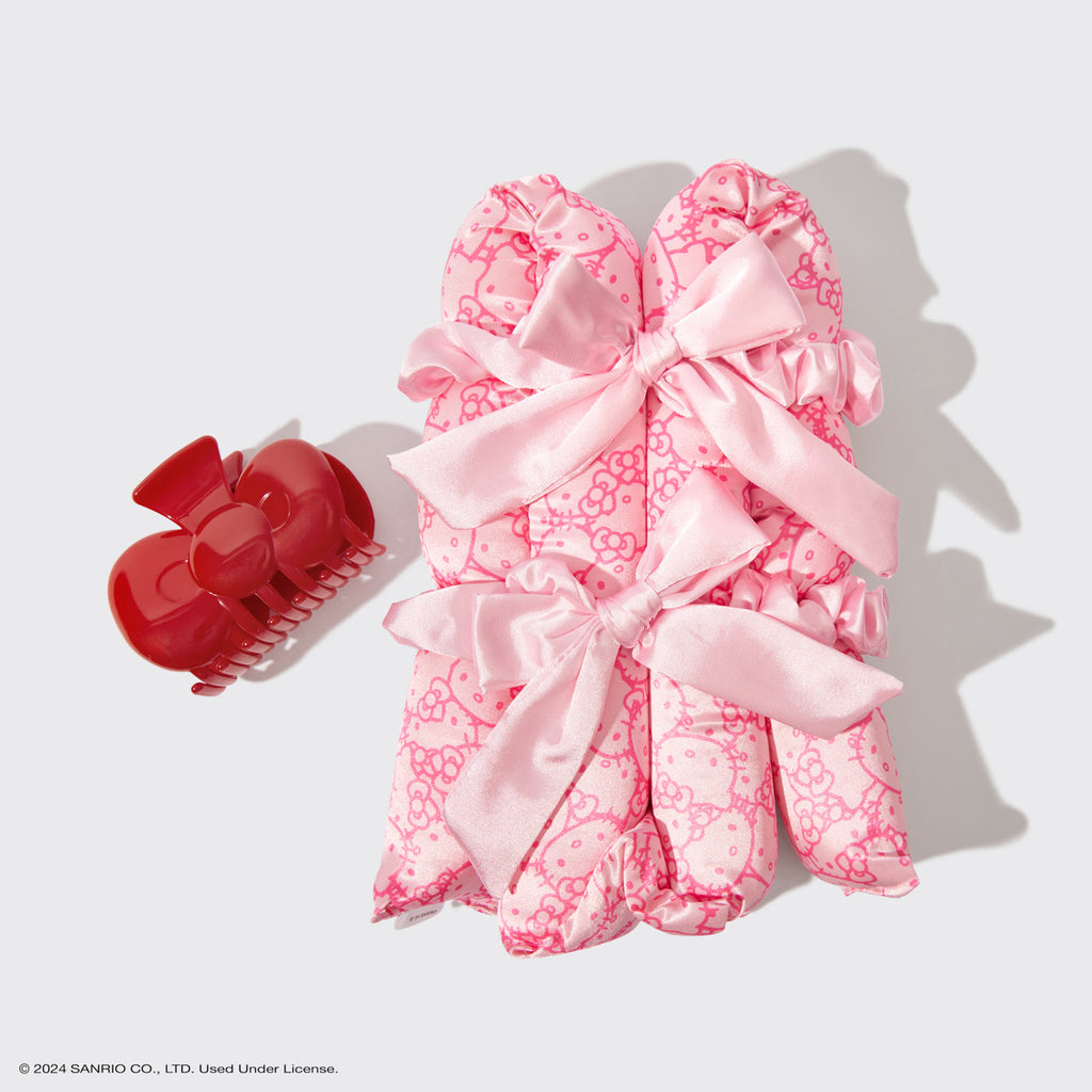 Hello Kitty x Kitsch XL Satin Heatless Styling &amp; Bow Claw Clip 4pc Set