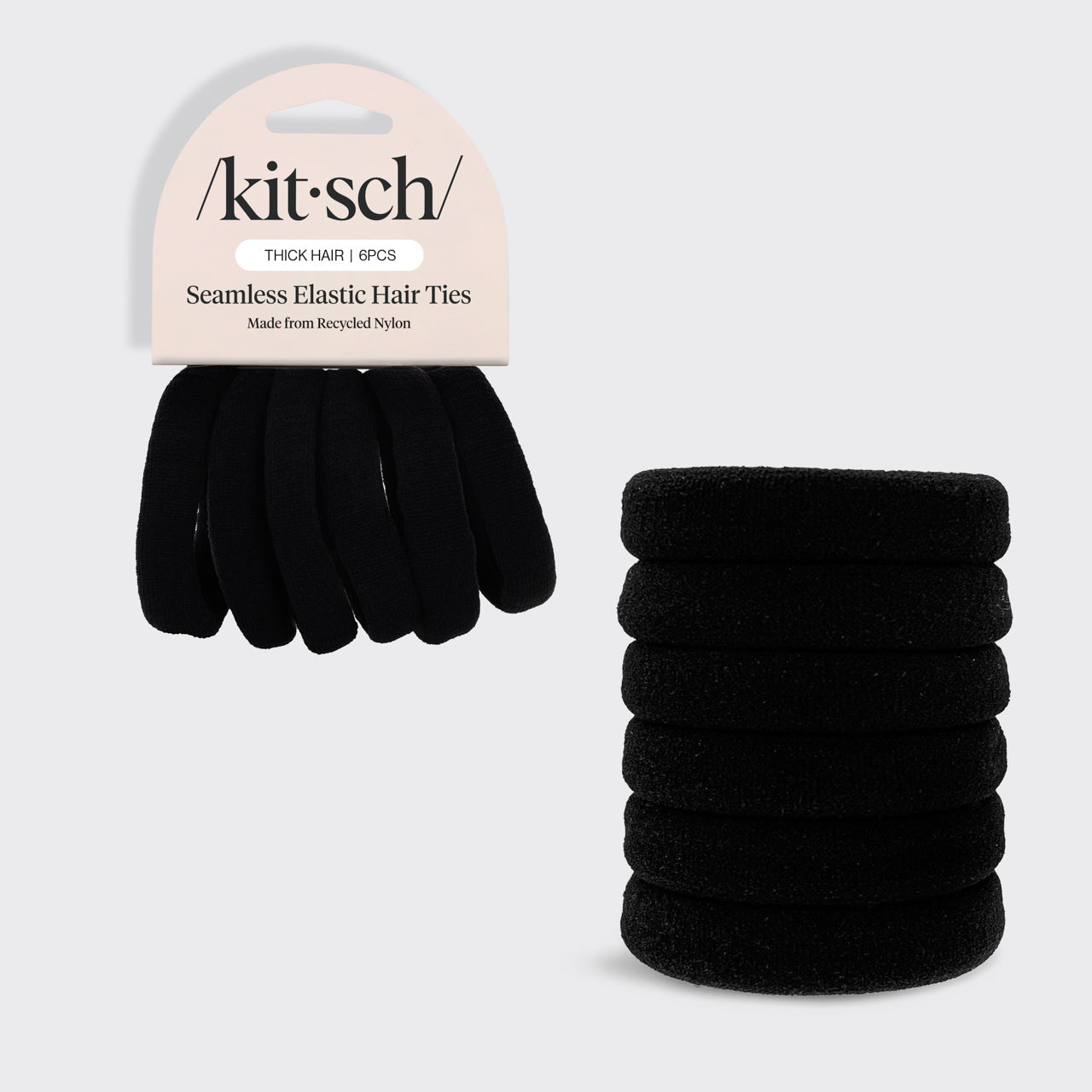 Black Thick Elastics 6pc Set