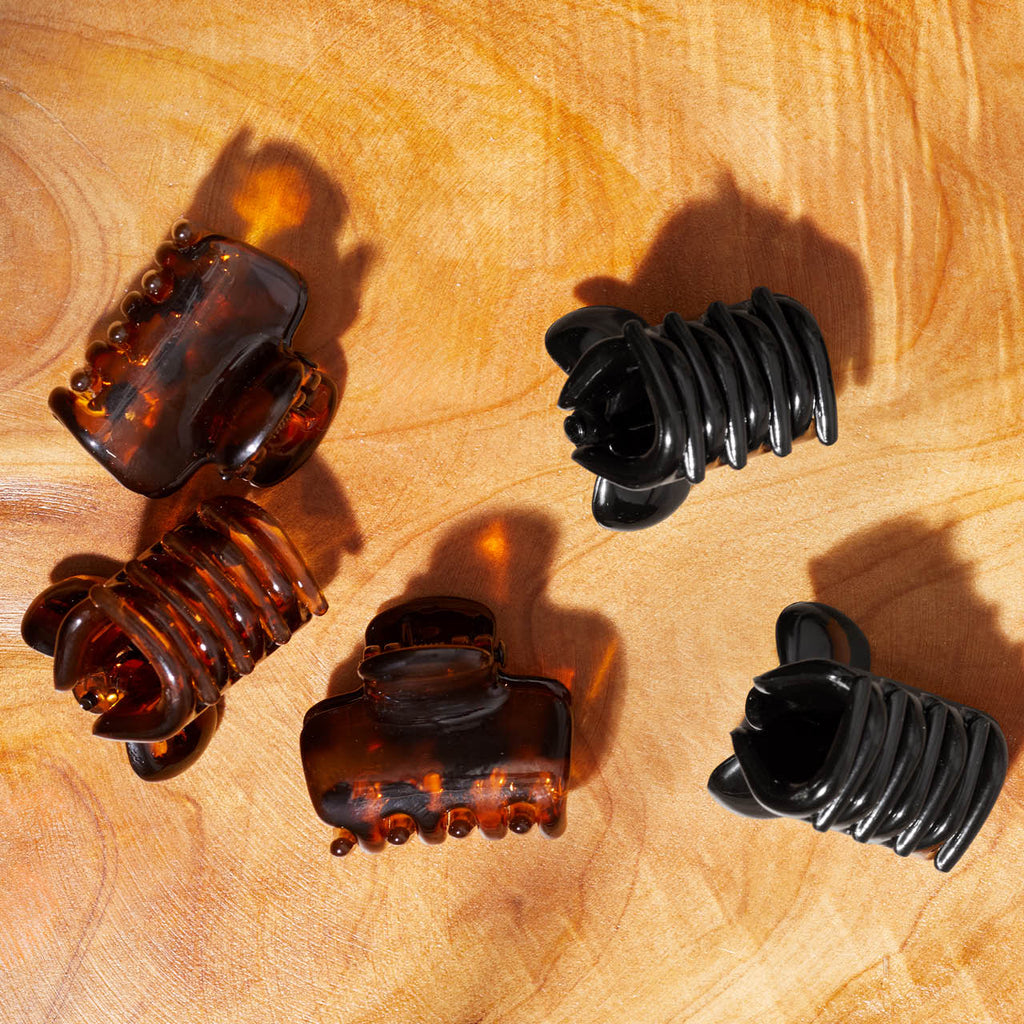 Black &amp; Tort Cloud Claw Clips 6pc Set - Mini