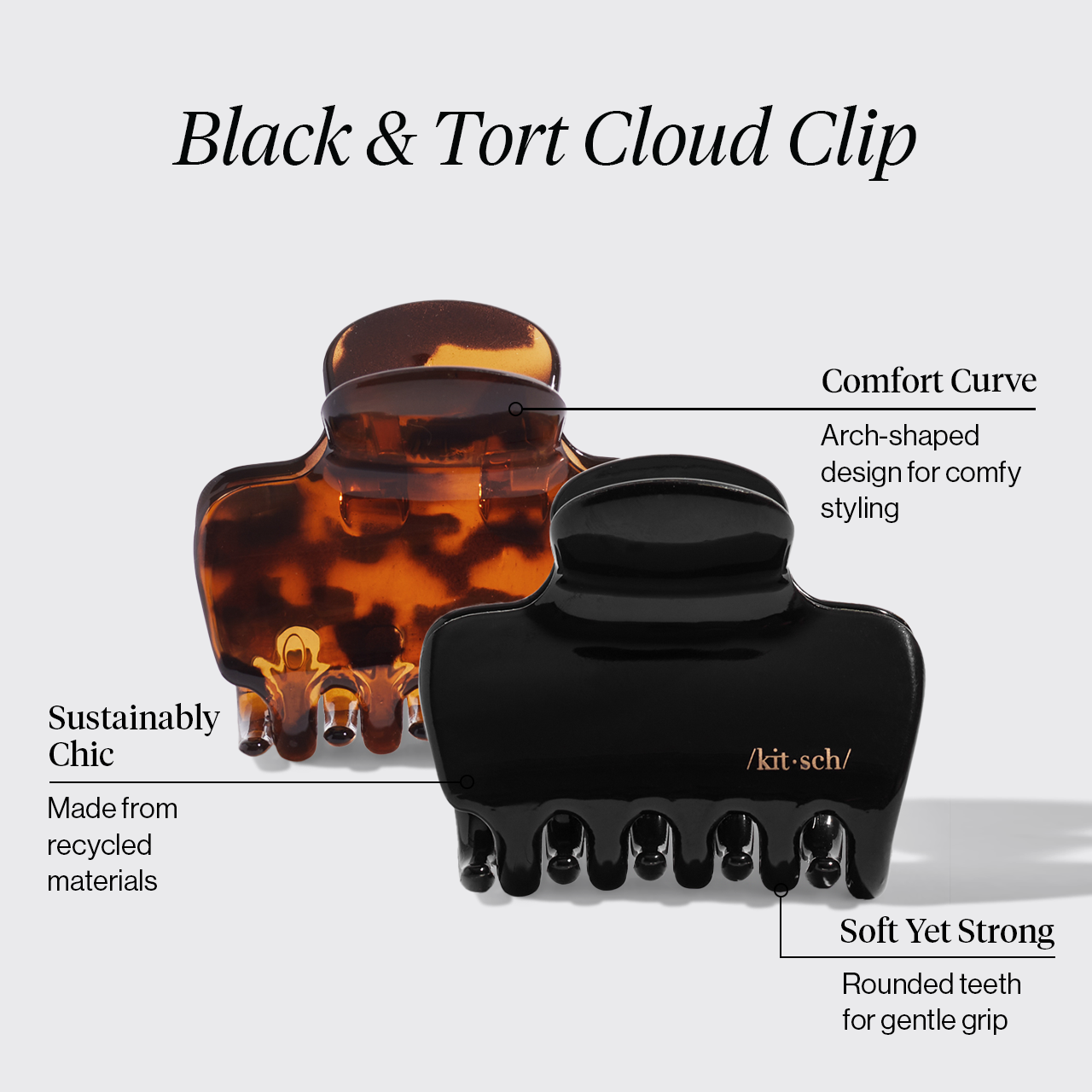 Black &amp; Tort Cloud Claw Clips 2pc Set