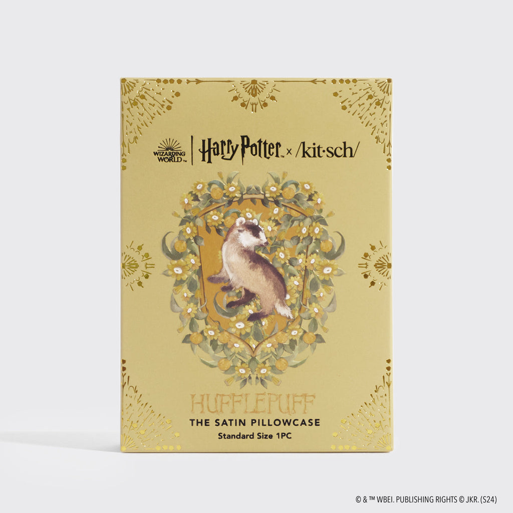 Kitsch x Harry Potter Satin Pillowcase in Hufflepuff