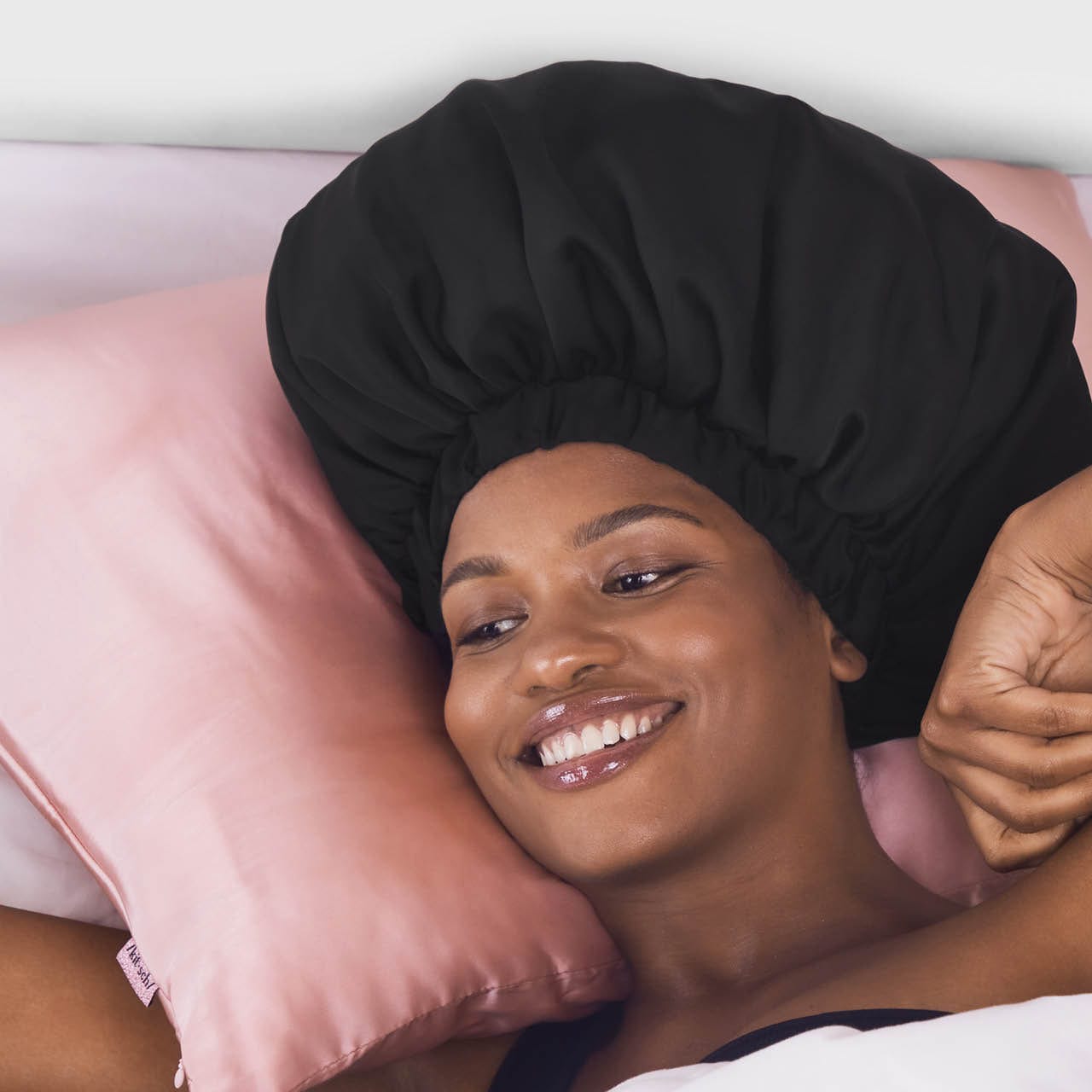 Black Satin Bonnet - XL