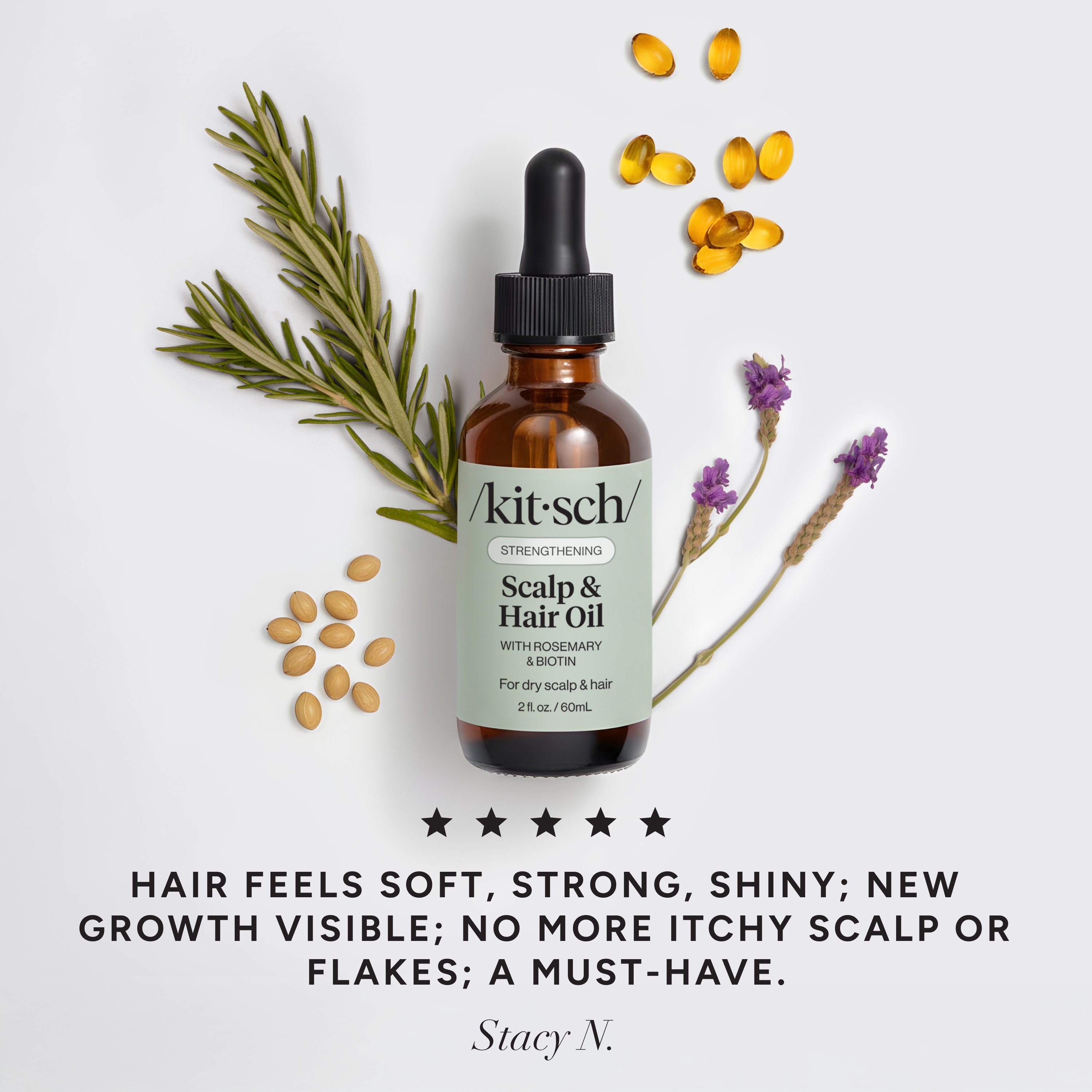 Strengthening Rosemary &amp; Biotin Scalp &amp; Hair Oil - 2fl oz./60mL