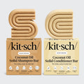 Coconut Oil Shampoo &amp; Conditioner Bar Combo for Dry Damaged Hair