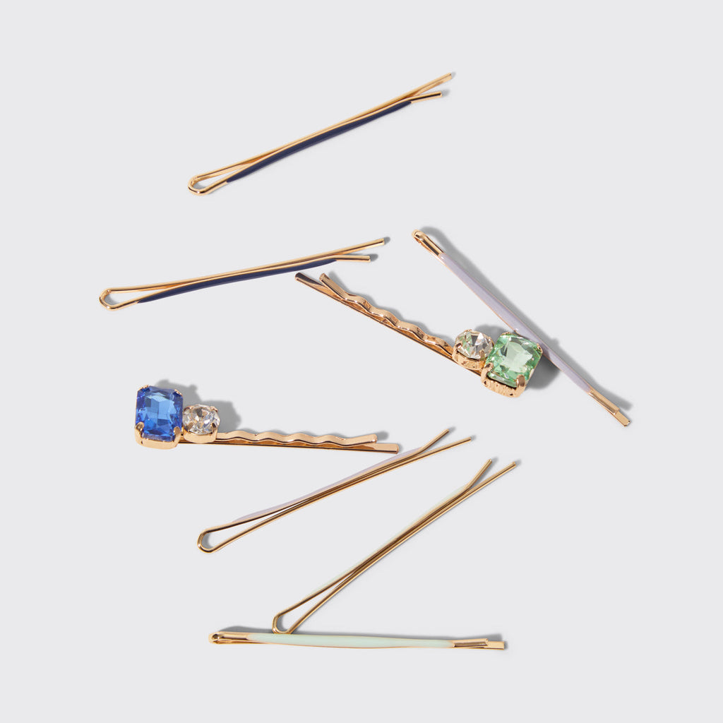 Garden Bouquet Cloud &amp; Gem Bobby Pins 8pc Set