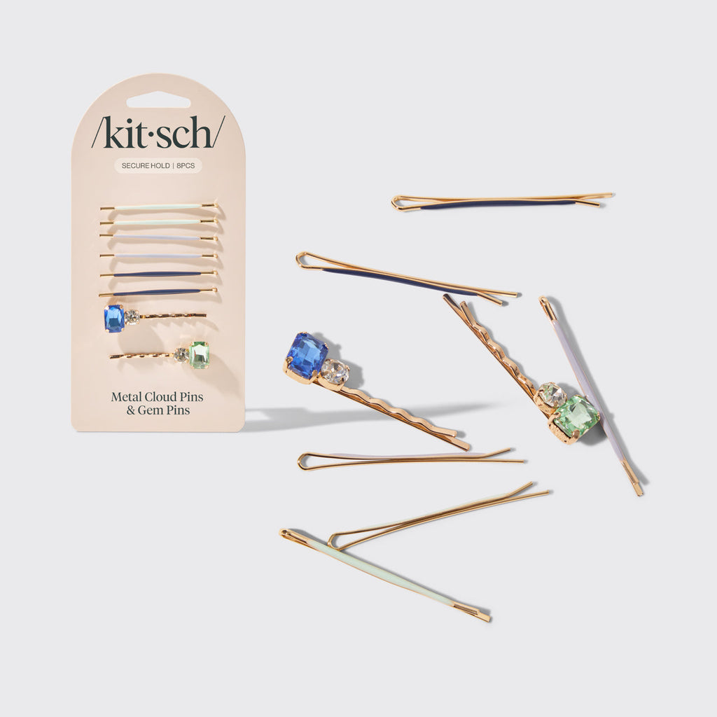 Garden Bouquet Cloud &amp; Gem Bobby Pins 8pc Set