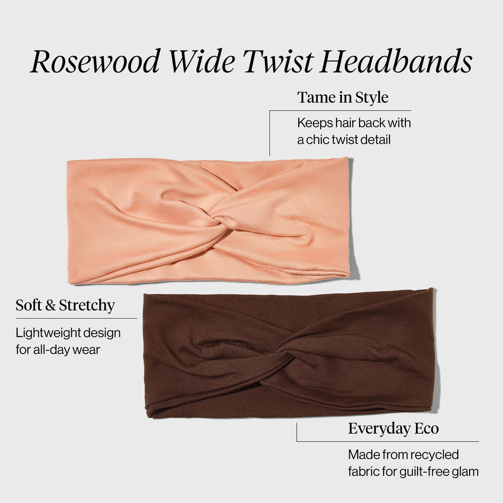 Rosewood Wide Twist Headbands 2pc Set