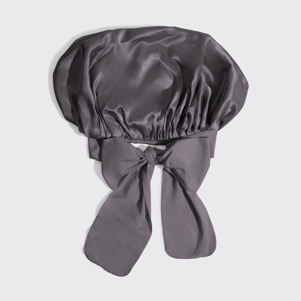 Charcoal Oversized Satin Bonnet