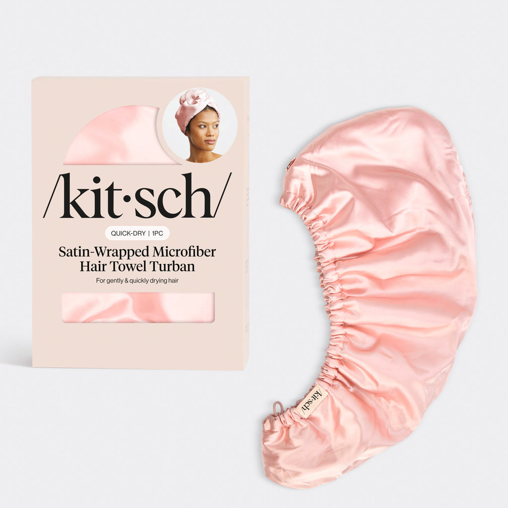 Blush Satin Wrapped Hair Towel