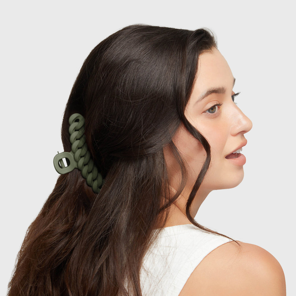 Black &amp; Moss Chain Claw Clips 3pc Set