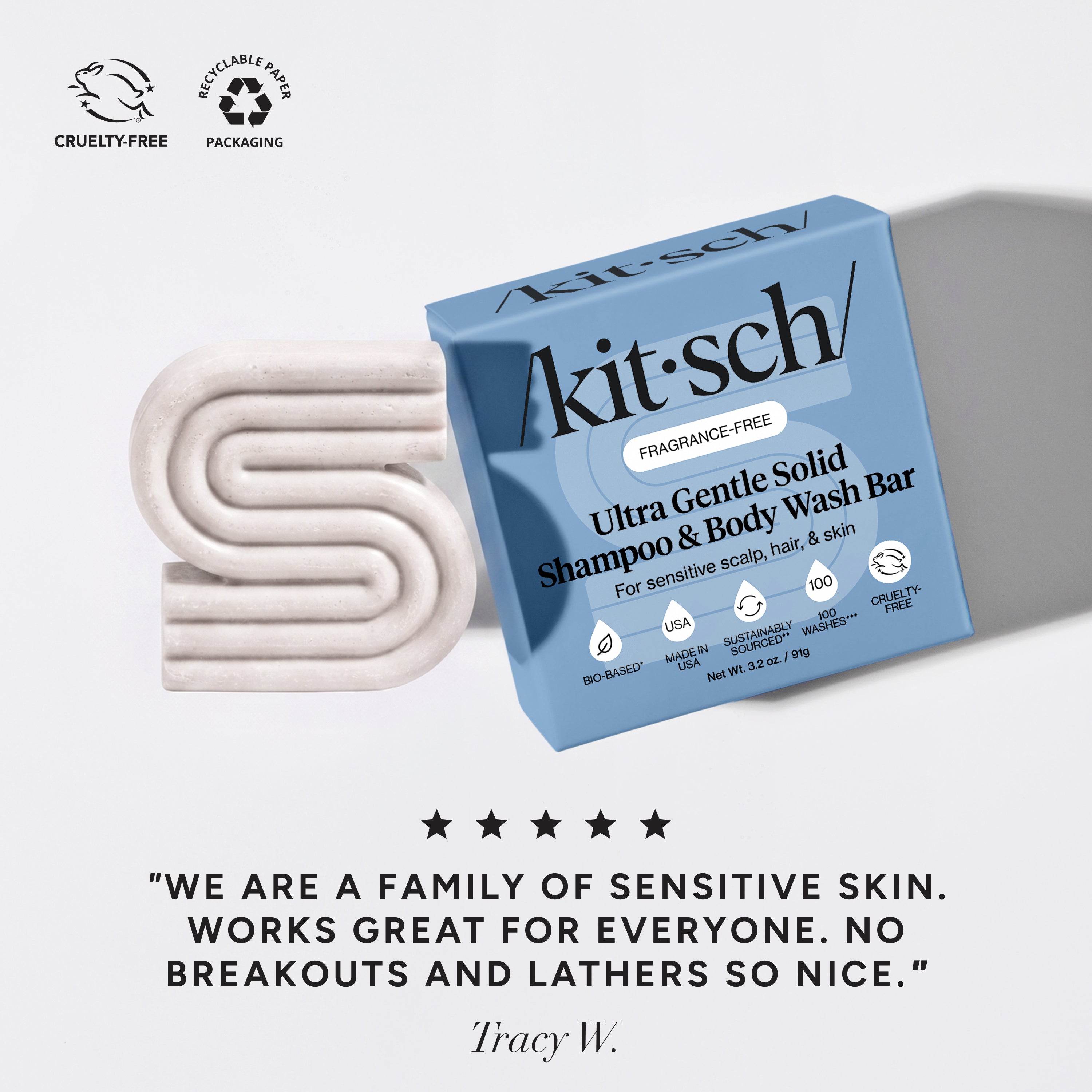 Ultra Sensitive Shampoo &amp; Body Wash Bar Fragrance Free