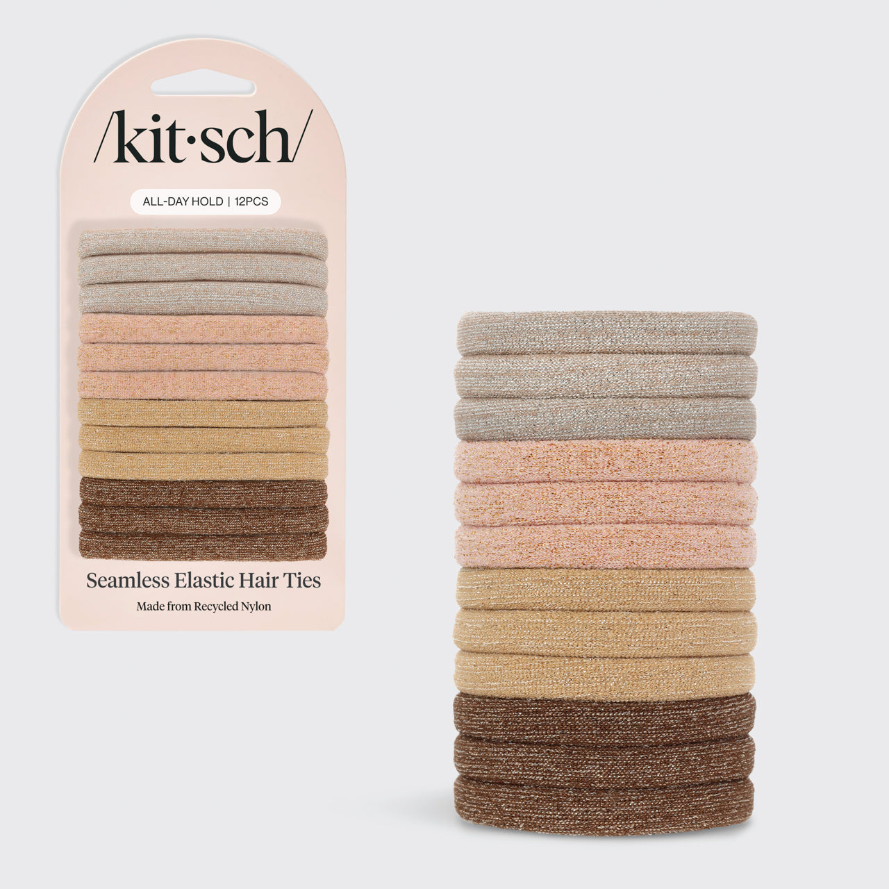 Neutral Glitter Elastics 12pc Set