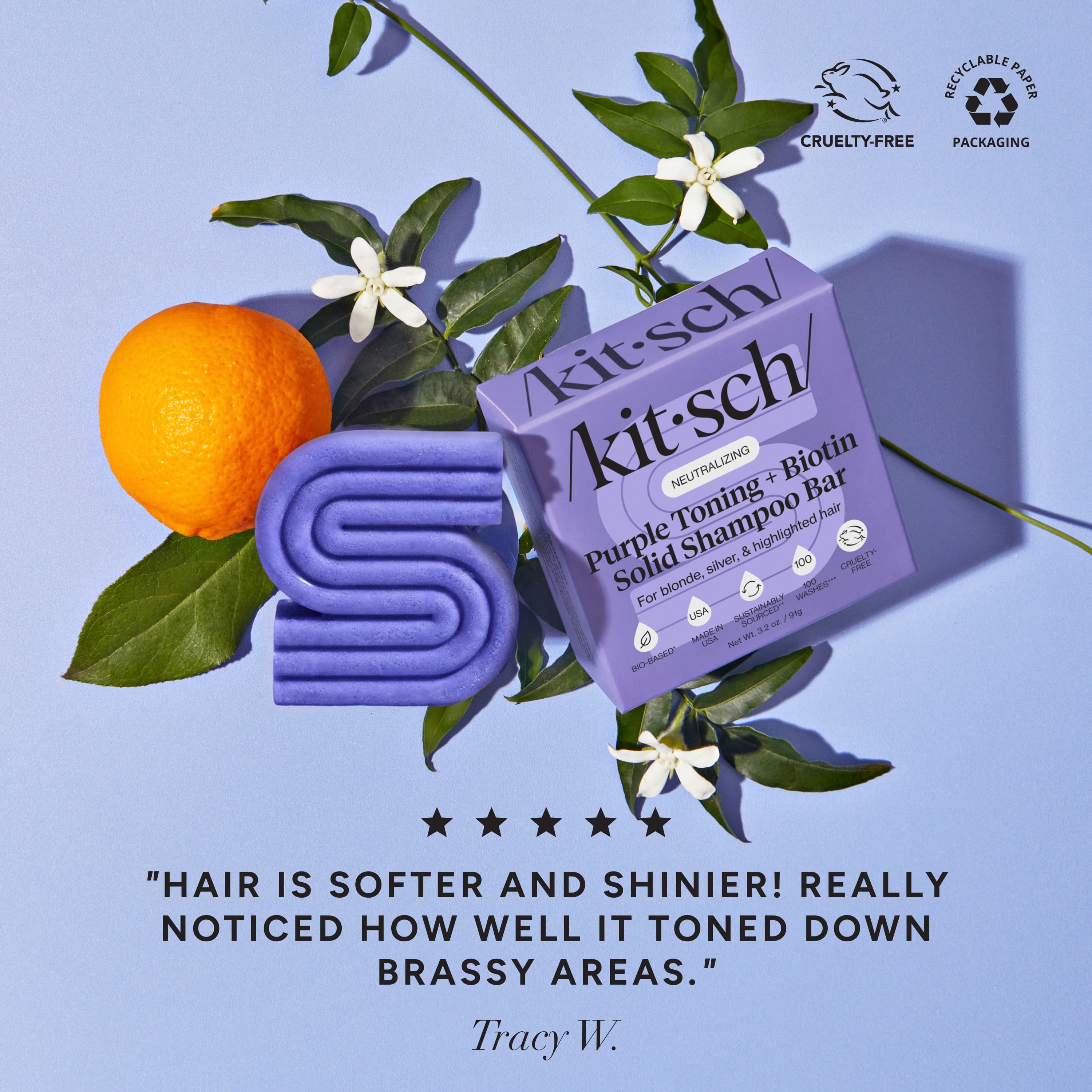 Purple Toning Shampoo &amp; Conditioner Bar Combo for Color-Treated &amp; Grey Hair