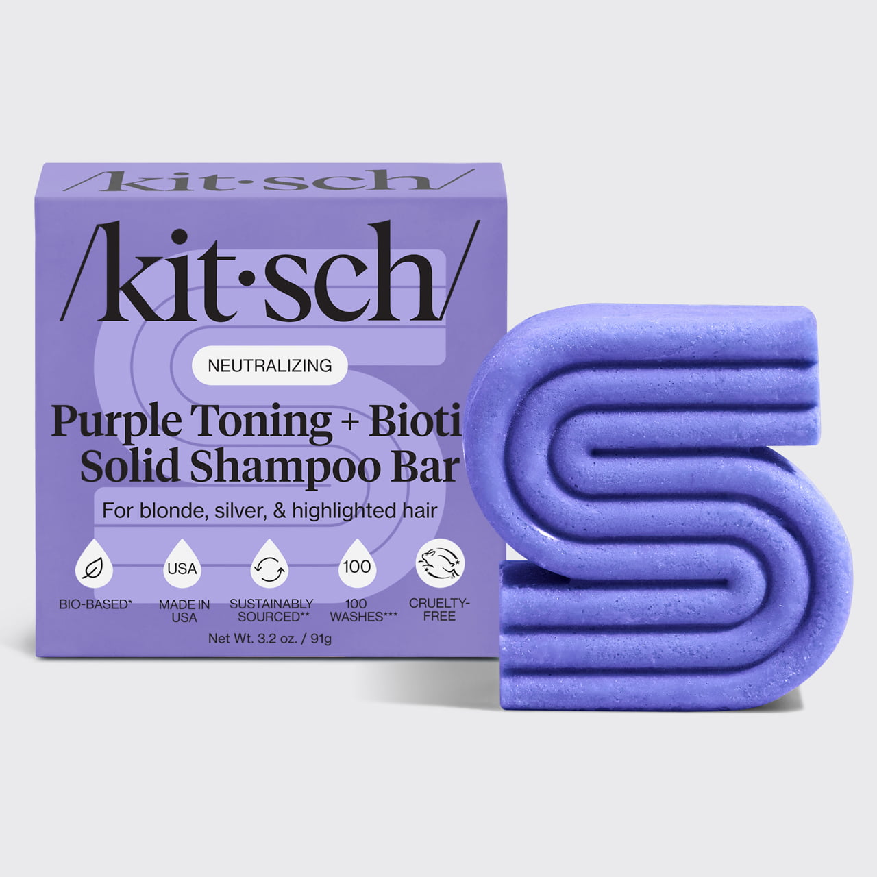 Purple Toning Shampoo Bar for Color Treated &amp; Grey Hair