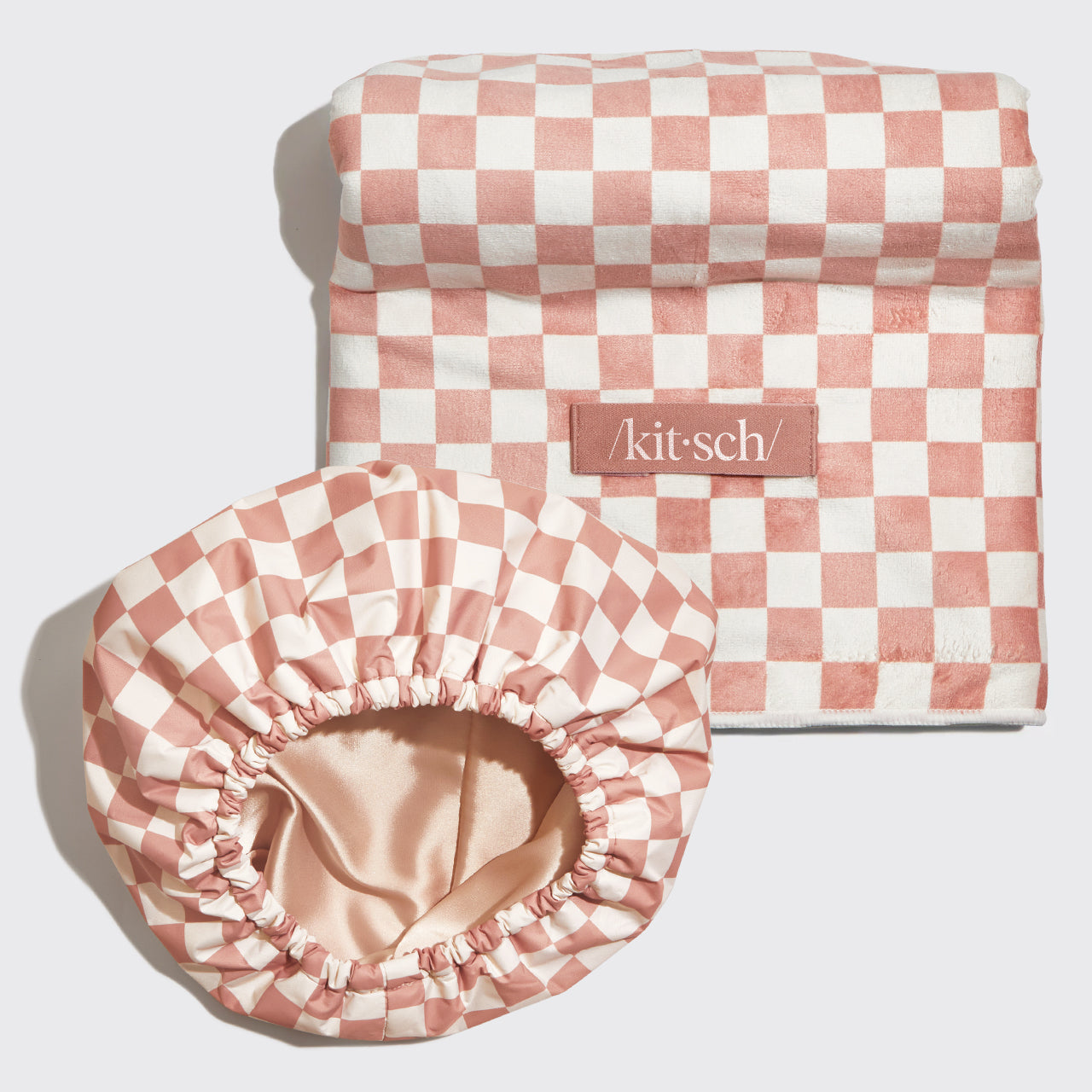 Satin Lined Flexi Shower Cap + XL Hair Towel Bundle