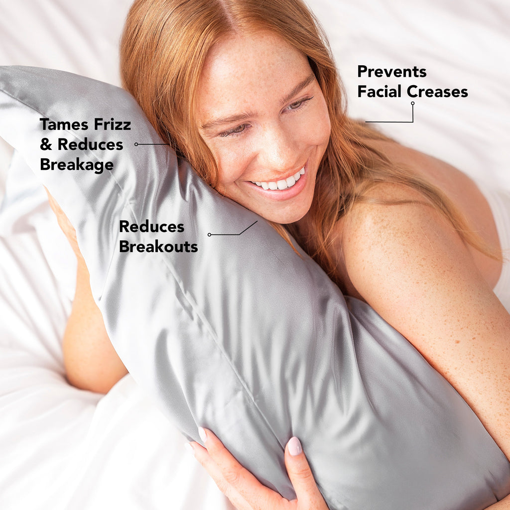Satin Pillowcase in Silver